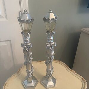 Vintage-Inspired Silver Candle Holders